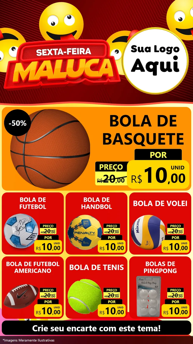 Modelo de Rede Social para Stories com o tema Sexta-feira Maluca para Artigos Esportivos