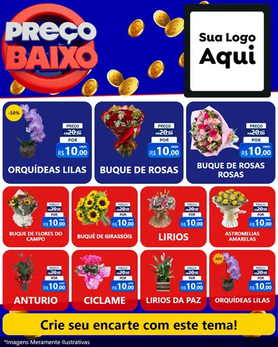 Modelo de Rede Social para Feed Instagram com o tema Preço Baixo para Floricultura e jardim