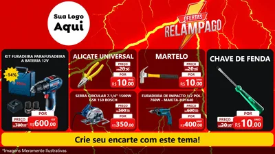 Modelo de TV para TV Horizontal com o tema Ofertas Relâmpago para Maquinas e Ferramentas