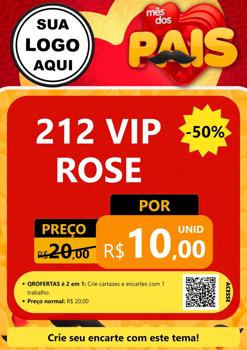Modelo de Cartaz para Cartaz A4 Vertical com o tema Mês Dos Pais para Perfumes