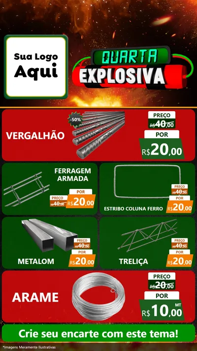 Modelo de TV para TV Vertical com o tema Quarta Explosiva para Ferragens