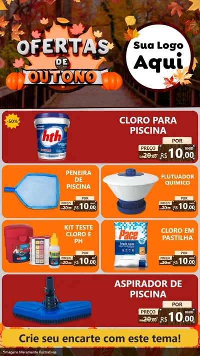 Modelo de TV para TV Vertical com o tema Ofertas de Outono para Produtos para Piscina