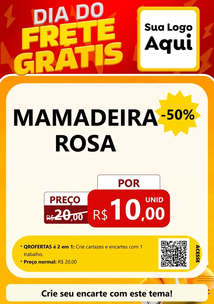 Modelo de Cartaz para Cartaz A4 Vertical com o tema Dia do Frete Grátis para Bebês