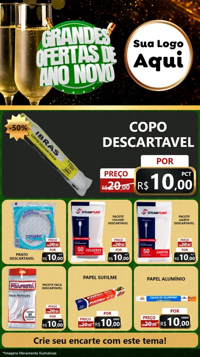 Modelo de Rede Social para Stories com o tema Grandes Ofertas de Ano Novo para Embalagens