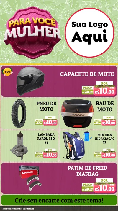 Modelo de TV para TV Vertical com o tema Para Você Mulher para Moto peças