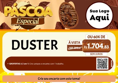 Modelo de Cartaz para Cartaz A4 Horizontal com o tema Páscoa Especial para Concessionaria de Carros