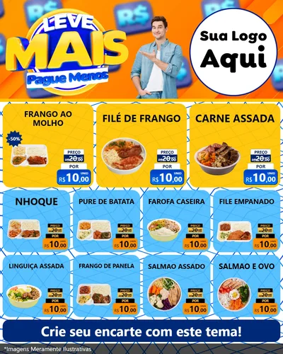 Modelo de Rede Social para Feed Instagram com o tema Leve Mais, Pague Menos para Restaurante