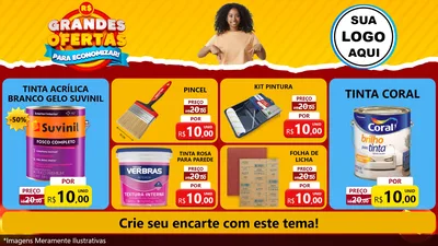 Modelo de TV para TV Horizontal com o tema Grandes Ofertas Para Economizar! para Tintas e Ferramentas