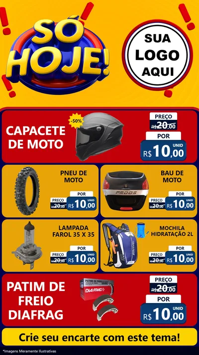 Modelo de TV para TV Vertical com o tema Só Hoje! para Moto peças