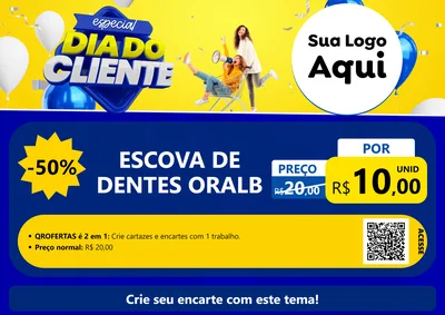 Modelo de Cartaz para Cartaz A4 Horizontal com o tema Especial Dia do Cliente para Higiene Pessoal