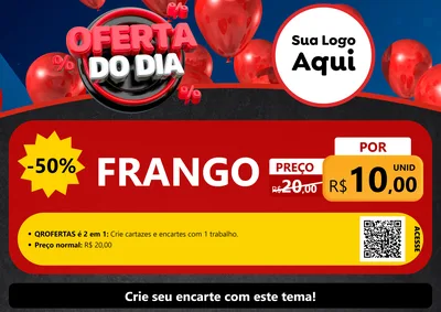 Modelo de Cartaz para Cartaz A4 Horizontal com o tema Oferta do Dia para Assados