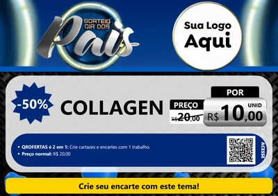Modelo de Cartaz para Cartaz A4 Horizontal com o tema Sorteio Dia Dos Pais para Suplementos alimentares