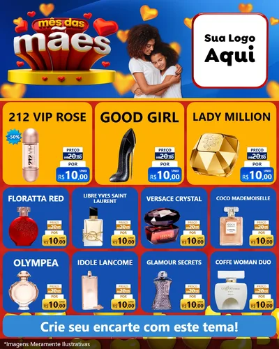 Modelo de Rede Social para Feed Instagram com o tema Mês das Mães para Perfumes