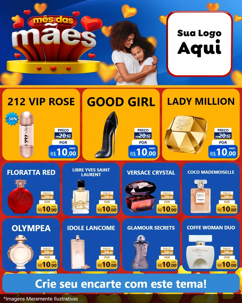Modelo de Rede Social para Feed Instagram com o tema Mês das Mães para Perfumes
