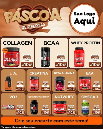 Modelo de Rede Social para Feed Instagram com o tema Páscoa de Ofertas para Suplementos alimentares