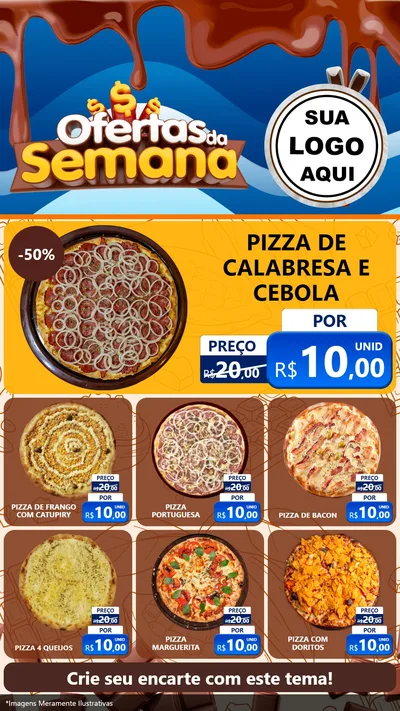 Modelo de Rede Social para Stories com o tema Ofertas da Semana - Páscoa para Pizzaria