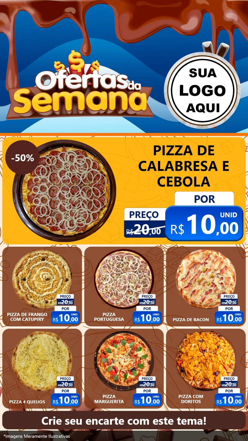 Modelo de Rede Social para Stories com o tema Ofertas da Semana - Páscoa para Pizzaria