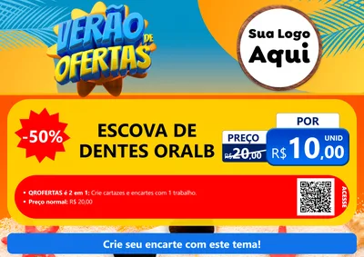Modelo de Cartaz para Cartaz A4 Horizontal com o tema Verão de Ofertas para Higiene Pessoal