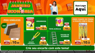 Modelo de TV para TV Horizontal com o tema Janeiro da Economia para Material para Construção
