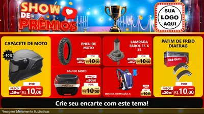 Modelo de TV para TV Horizontal com o tema Show de Prêmios para Moto peças