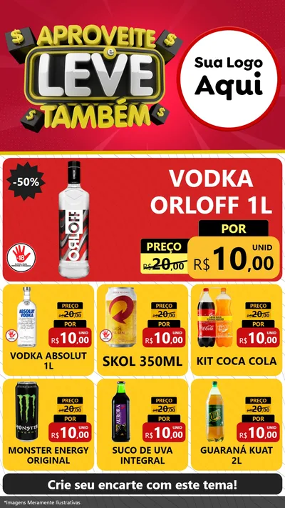 Modelo de Rede Social para Stories com o tema Aproveite e Leve Também para Distribuidora de bebidas