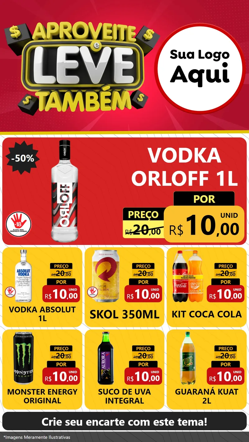 Modelo de Rede Social para Stories com o tema Aproveite e Leve Também para Distribuidora de bebidas