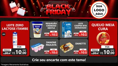 Modelo de TV para TV Horizontal com o tema Black Friday para Frios e Laticínios