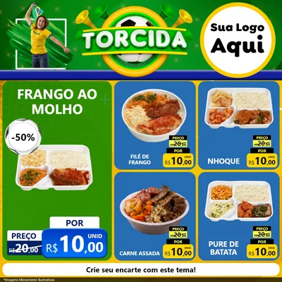 Modelo de Rede Social para Feed Facebook com o tema Torcida para Restaurante