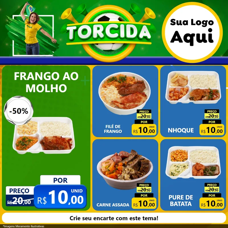 Modelo de Rede Social para Feed Facebook com o tema Torcida para Restaurante