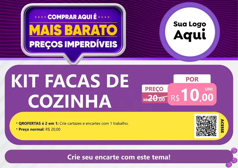 Modelo de Cartaz para Cartaz A4 Horizontal com o tema Mais Barato para Utilidades Domésticas