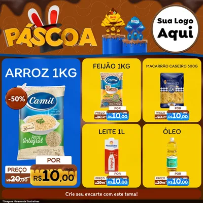 Modelo de Rede Social para Feed Facebook com o tema Páscoa para Supermercado