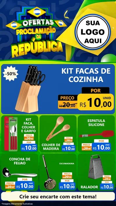 Modelo de Rede Social para Stories com o tema Ofertas Proclamação da República para Utilidades Domésticas