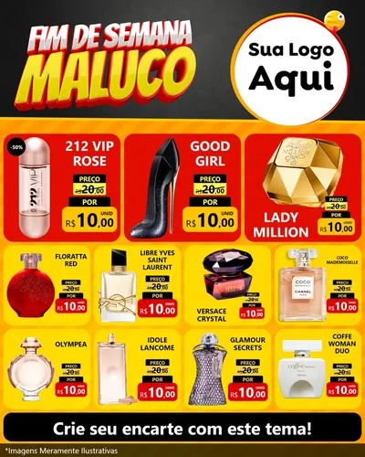 Modelo de Rede Social para Feed Instagram com o tema Final de Semana Maluco para Perfumes
