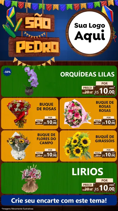 Modelo de TV para TV Vertical com o tema São Pedro para Floricultura e jardim