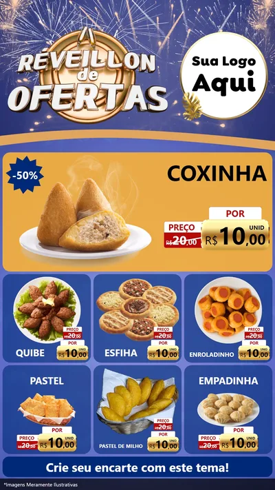 Modelo de Rede Social para Stories com o tema Réveillon de Ofertas para Salgadaria