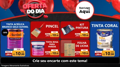 Modelo de TV para TV Horizontal com o tema Oferta do Dia para Tintas e Ferramentas