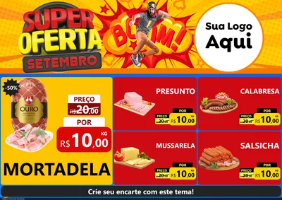 Modelo de Encarte para Encarte A4 Horizontal com o tema Super Oferta Setembro para Frios e Laticínios