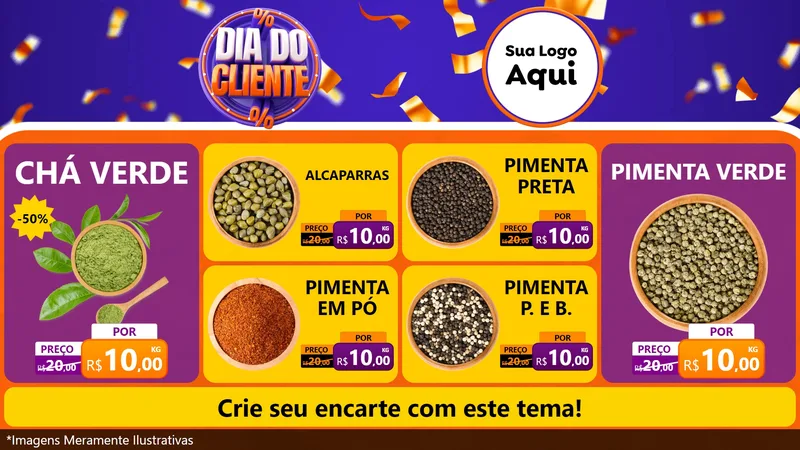 Modelo de TV para TV Horizontal com o tema Dia do Cliente para Produtos Naturais