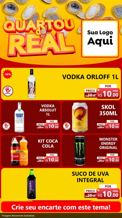 Modelo de TV para TV Vertical com o tema Quartou do Real para Distribuidora de bebidas