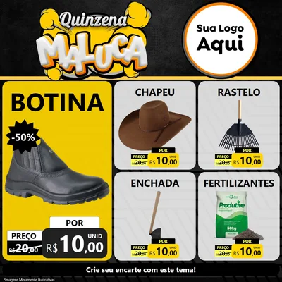 Modelo de Rede Social para Feed Facebook com o tema Quinzena Maluca para Agropecuária