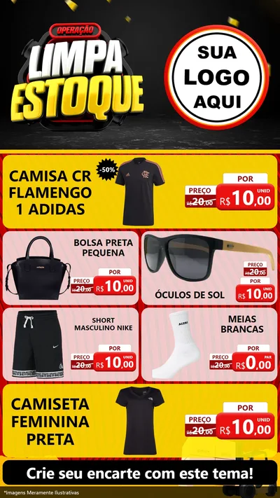 Modelo de TV para TV Vertical com o tema Operação Limpa Estoque para Roupas e acessórios