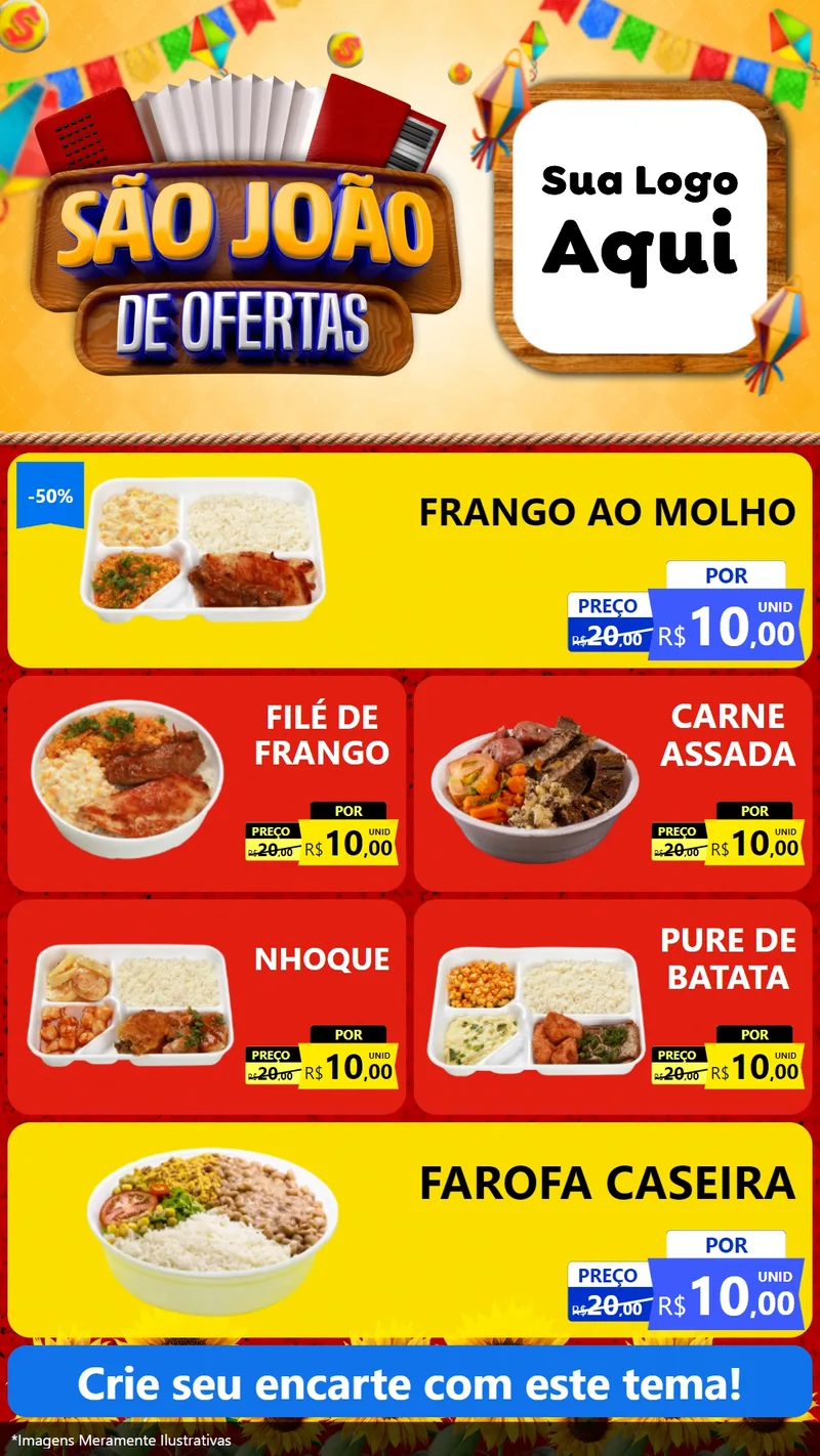 Modelo de TV para TV Vertical com o tema São João de Ofertas para Restaurante
