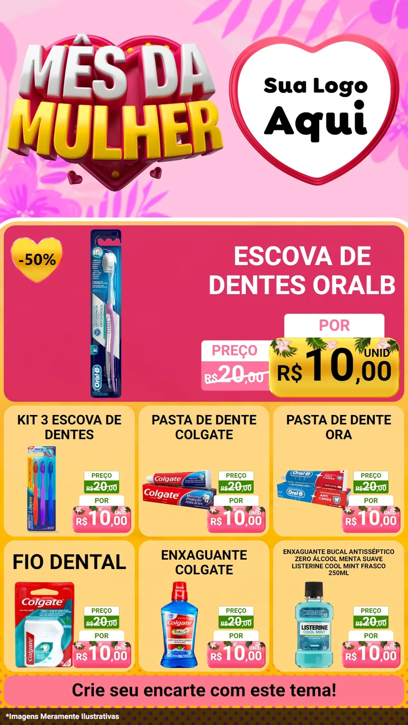 Modelo de Rede Social para Stories com o tema Mês da Mulher para Higiene Pessoal