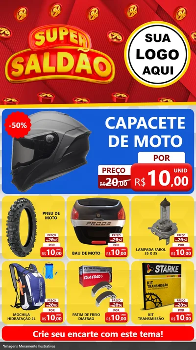 Modelo de Rede Social para Stories com o tema Super Saldão para Moto peças