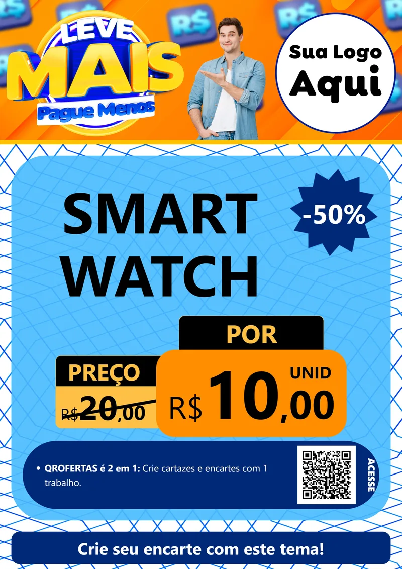 Modelo de Cartaz para Cartaz A4 Vertical com o tema Leve Mais, Pague Menos para Informática