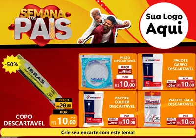 Modelo de Encarte para Encarte A4 Horizontal com o tema Semana Dos Pais para Embalagens