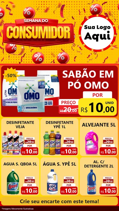 Modelo de Rede Social para Stories com o tema Semana do Consumidor para Produtos de Limpeza