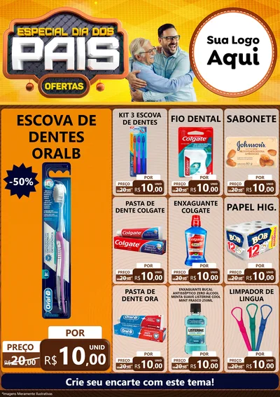 Modelo de Encarte para Encarte A4 Vertical com o tema Especial Dia dos Pais para Higiene Pessoal