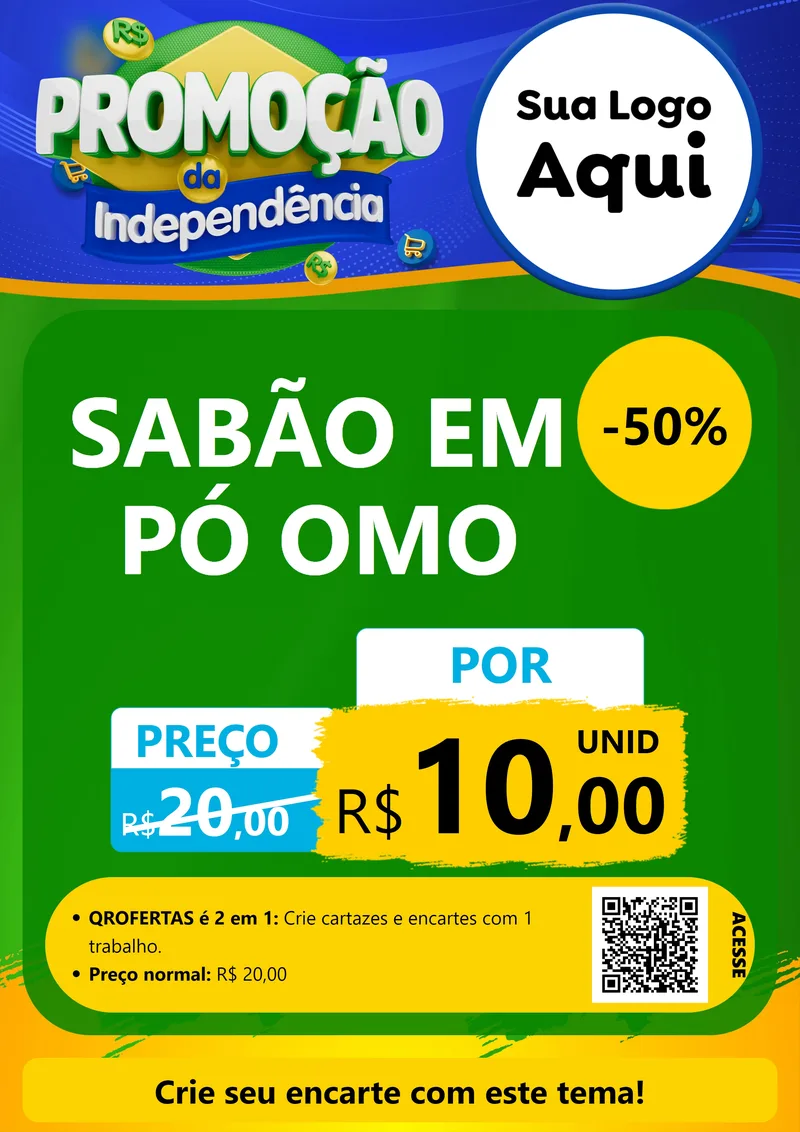 Modelo de Cartaz para Cartaz A4 Vertical com o tema Promoção da Independência para Produtos de Limpeza