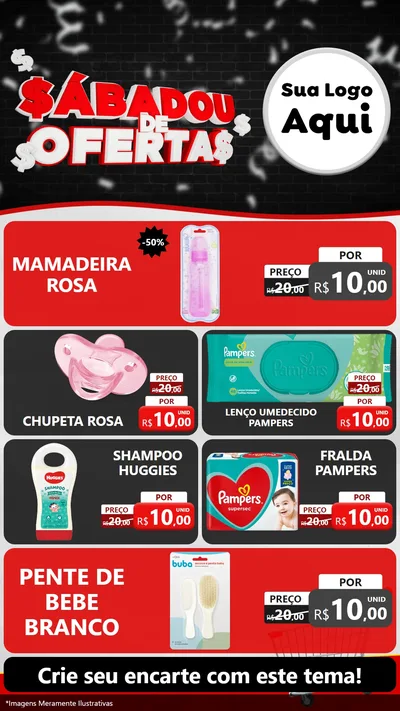 Modelo de TV para TV Vertical com o tema Sabadou de Ofertas para Bebês